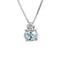Collana Lunatica Donna in Oro Acquamarina 0.42 Ct CAM50-2 - CAM50-2